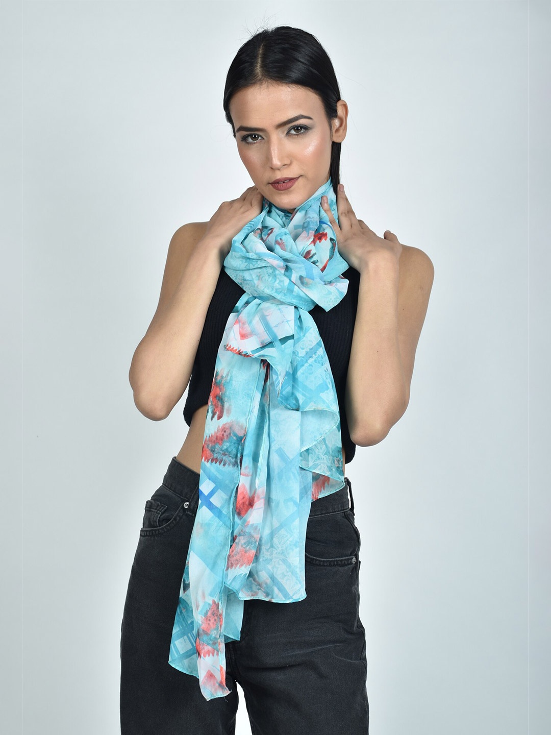 

Rajoria Instyle Women Digital Print Scarves, Blue