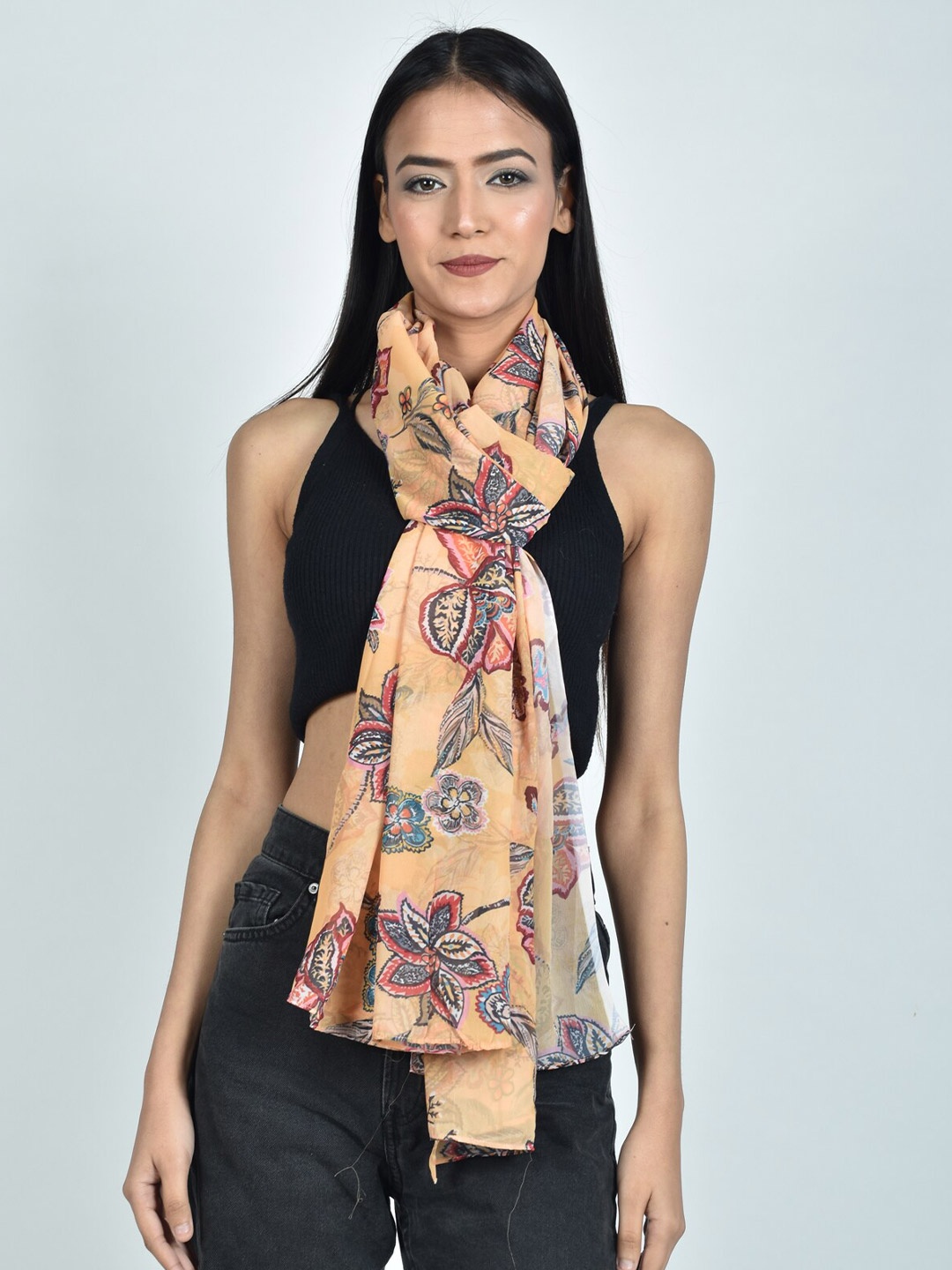 

Rajoria Instyle Women Digital Printed Scarf, Peach