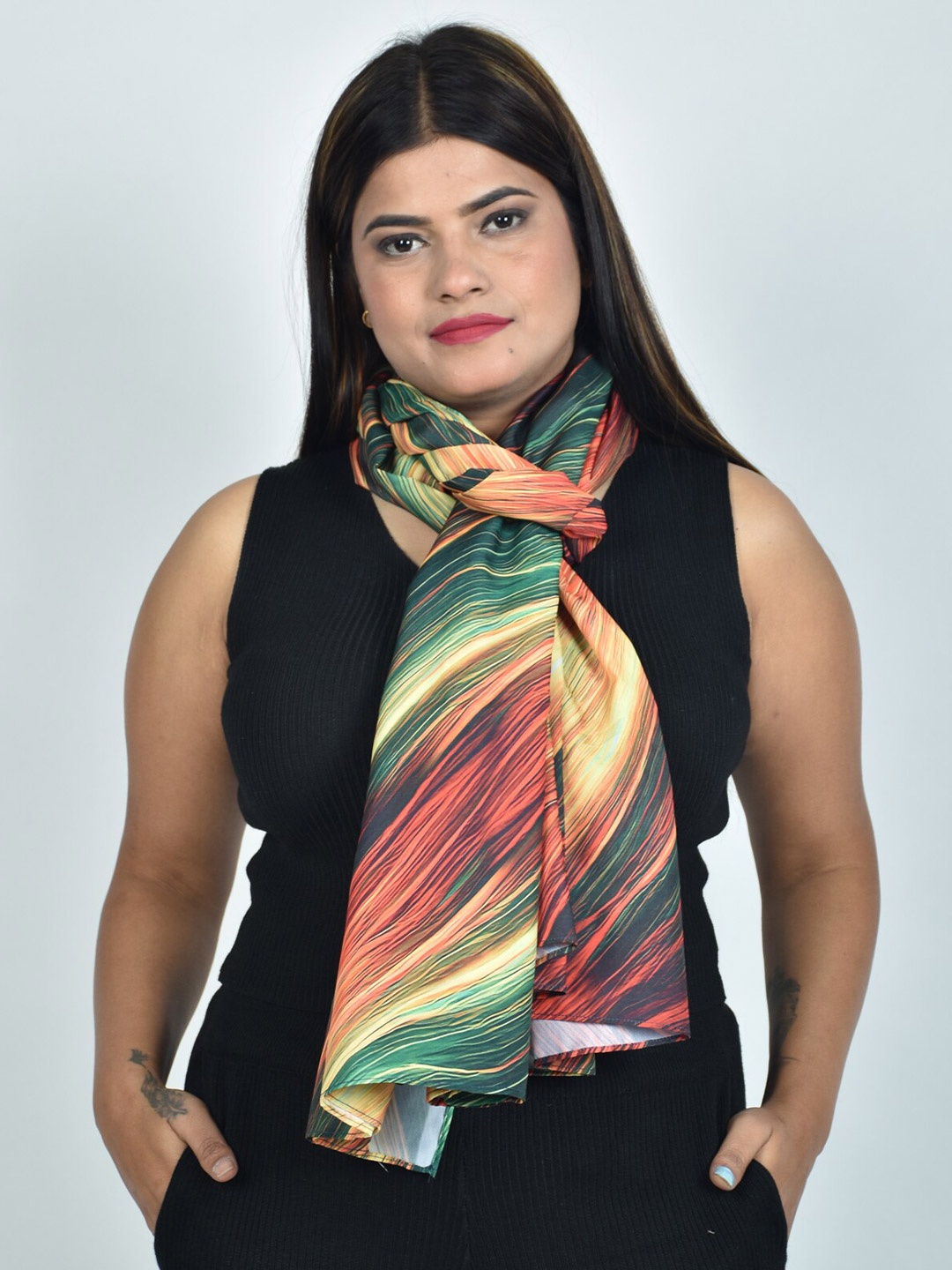 

Rajoria Instyle Women Digital Printed Scarf, Yellow