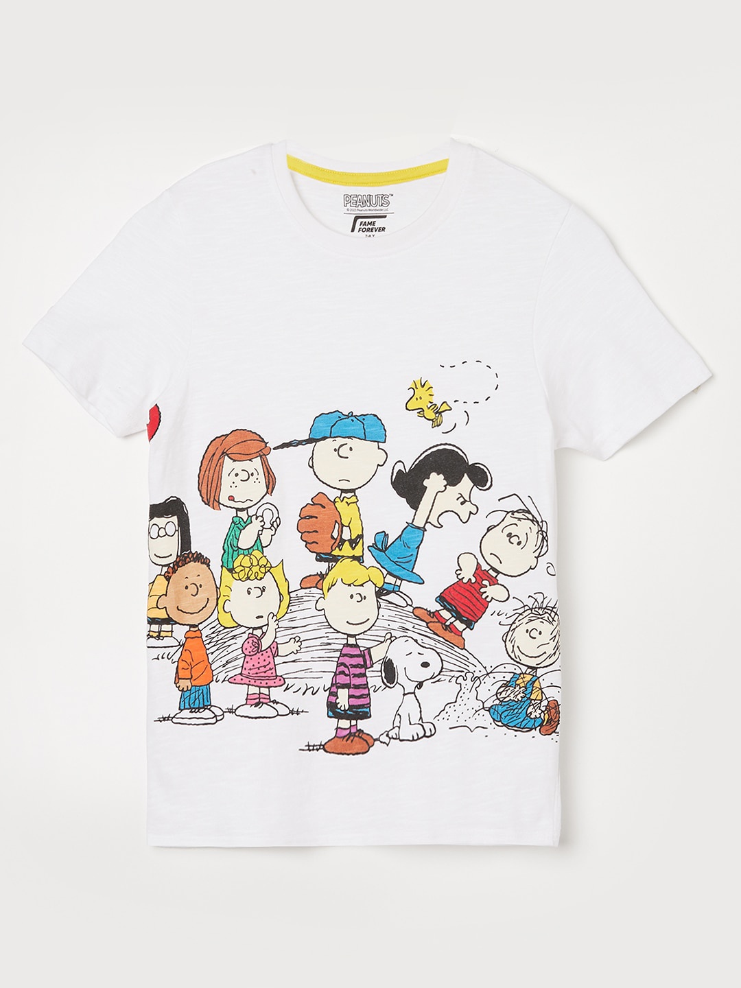 

Fame Forever by Lifestyle Boys Peanuts Printed Round Neck Pure Cotton T-shirt, White