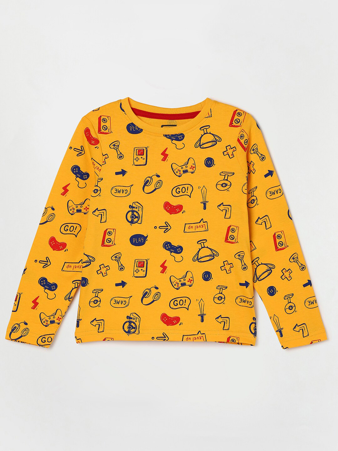 

Fame Forever by Lifestyle Boys Conversational Printed Pure Cotton T-shirt, Mustard