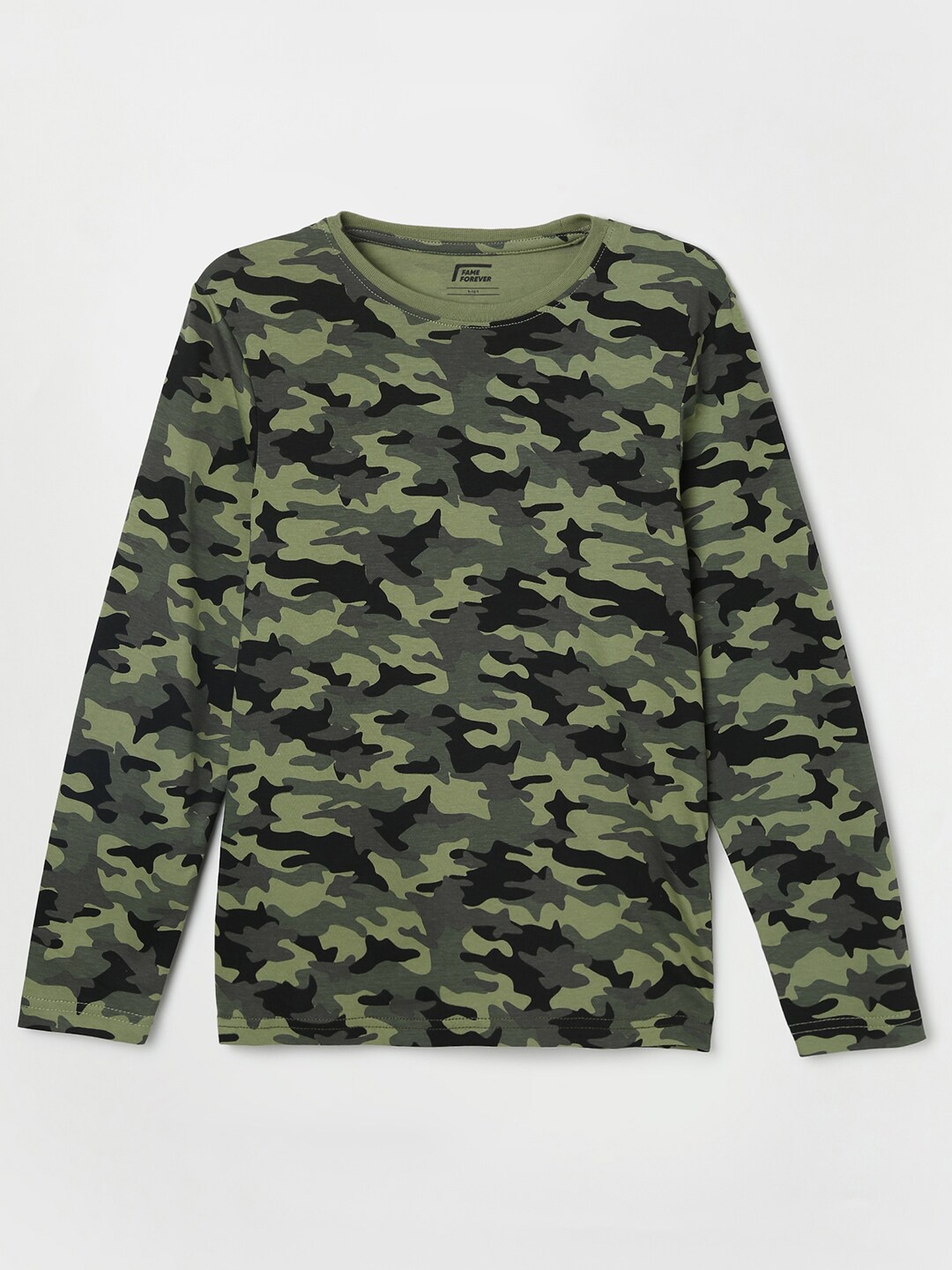 

Fame Forever by Lifestyle Boys Printed Pure Cotton T-shirt, Olive