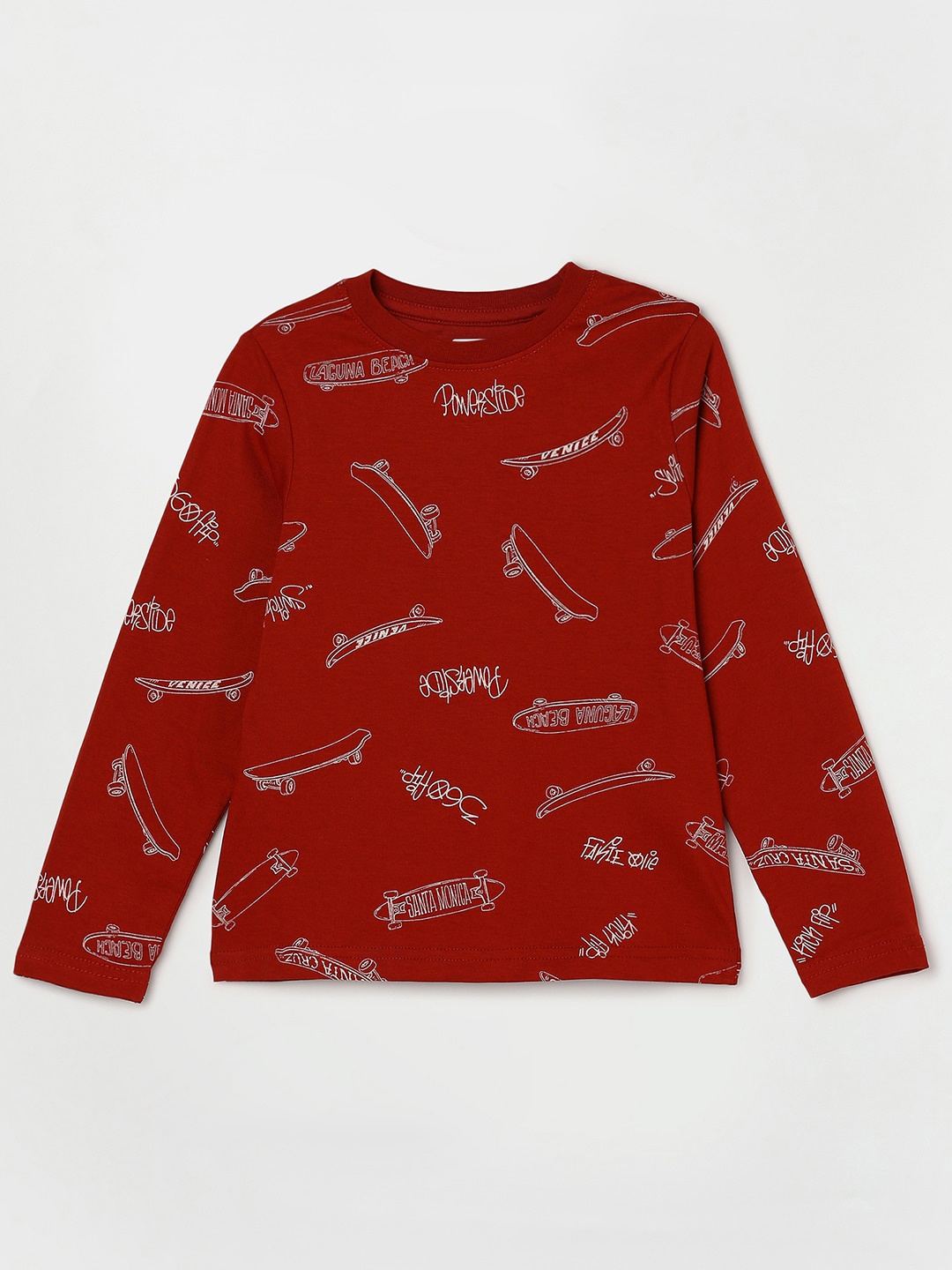 

Fame Forever by Lifestyle Boys Conversational Printed Long Sleeve Pure Cotton T-shirt, Rust
