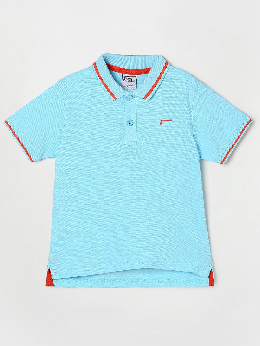 

Fame Forever by Lifestyle Boys Polo Collar Pure Cotton T-shirt, Blue