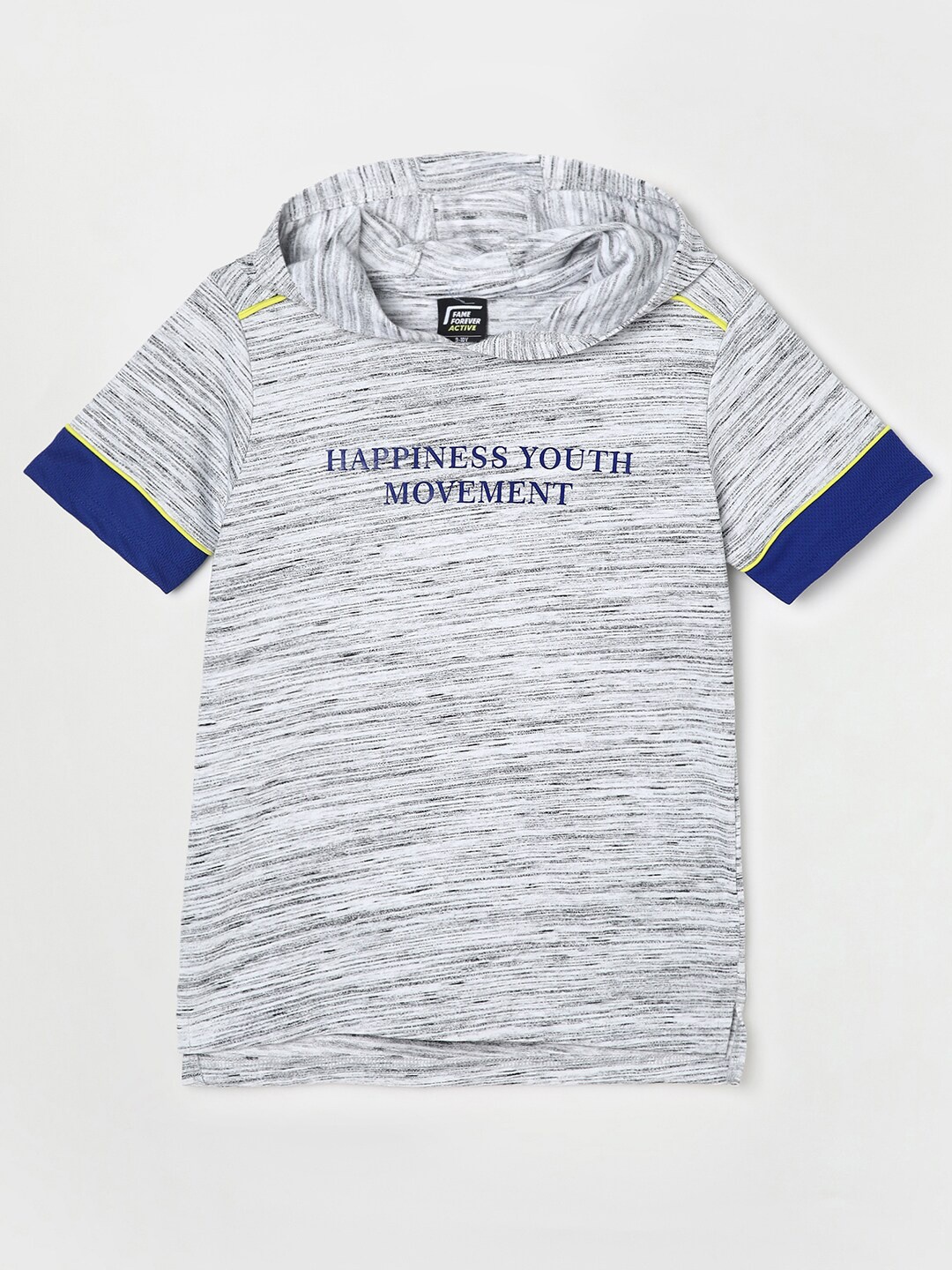 

Fame Forever by Lifestyle Boys Typography Printed Hooded Cotton T-shirt, Grey
