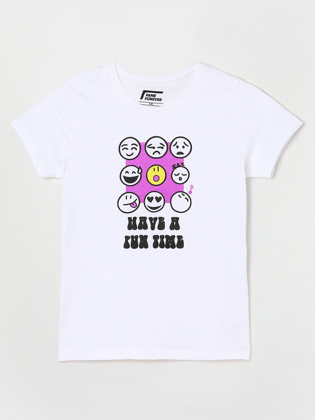 

Fame Forever by Lifestyle Girls Printed Cotton T-shirt, White