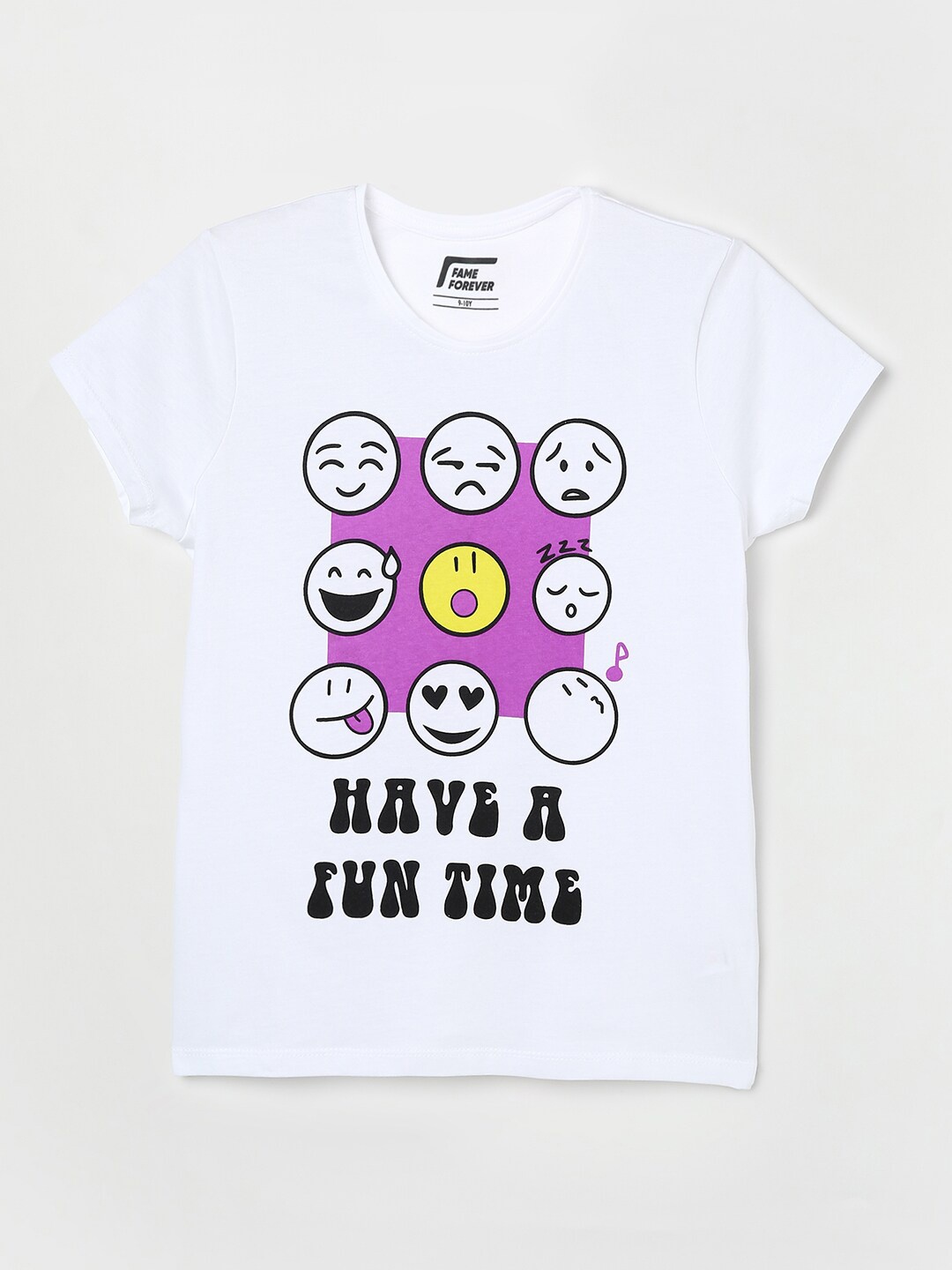 

Fame Forever by Lifestyle Girls Printed Pure Cotton T-shirt, White