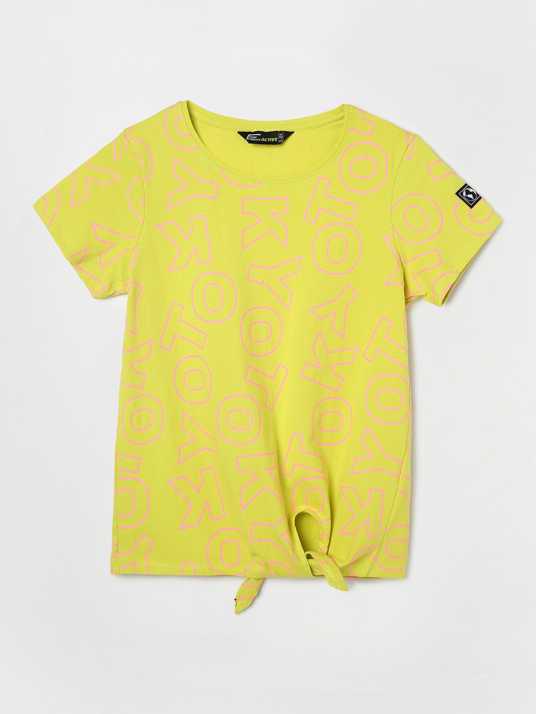 

Fame Forever by Lifestyle Girls Typography Printed Pure Cotton T-shirt, Green