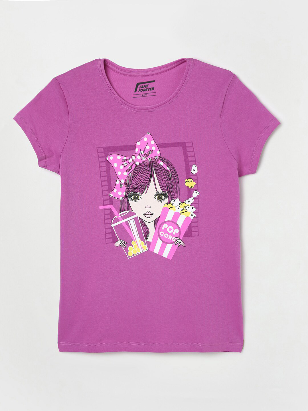 

Fame Forever by Lifestyle Girls Graphic Printed Pure Cotton T-shirt, Lavender