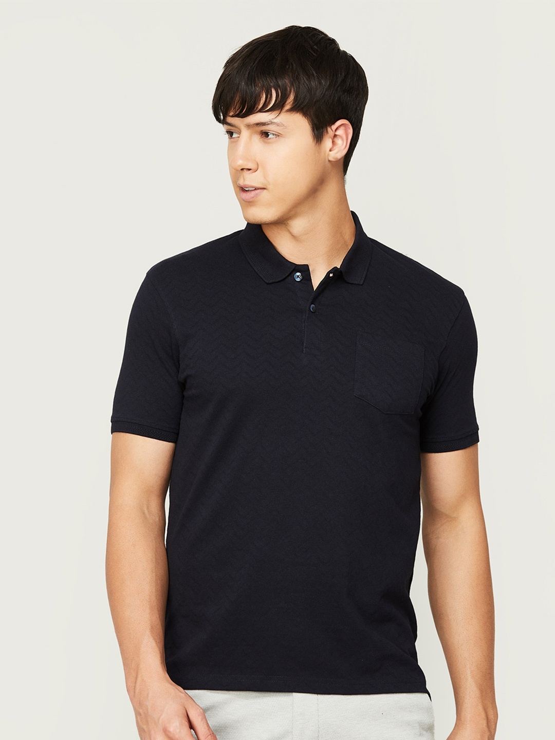 

CODE by Lifestyle Men Polo Collar Cotton T-shirt, Navy blue