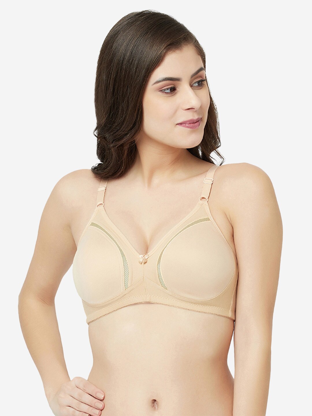 

GROVERSONS Paris Beauty Non-Wired Cotton Side Shaped Minimizer Bra, Nude