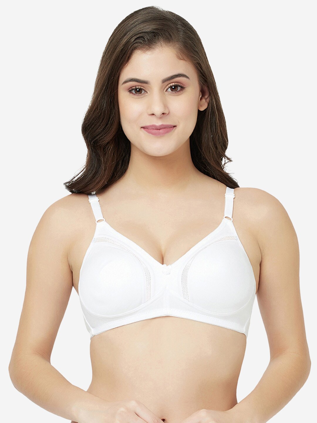 

GROVERSONS Paris Beauty Non-Wired Cotton Side Shaped Minimizer Bra, White