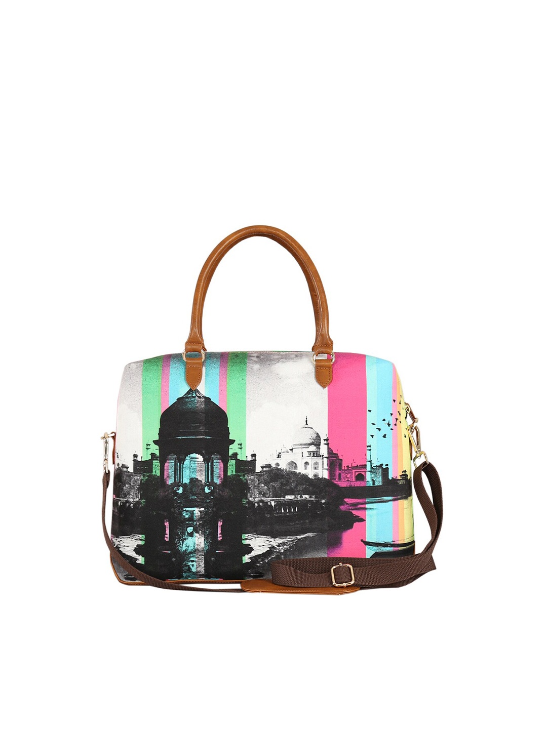 

India Circus by Krsnaa Mehta Graphic Printed Fabric Laptop Bag, Black