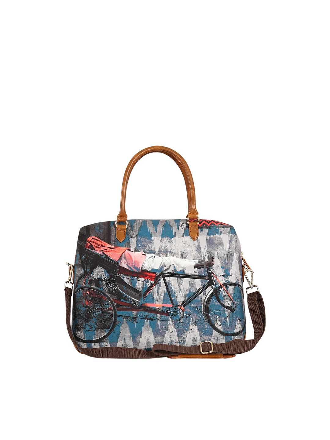 

India Circus by Krsnaa Mehta Printed Fabric Laptop Bag, Blue