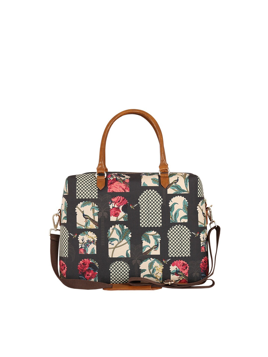 

India Circus by Krsnaa Mehta Printed Fabric Laptop Bag, Black