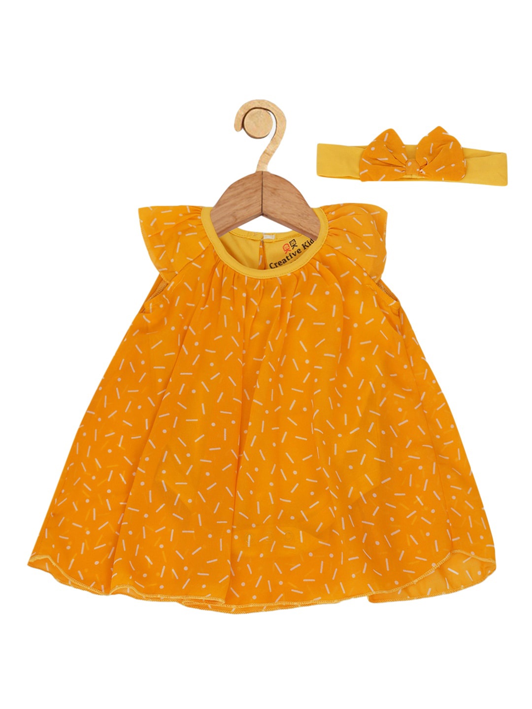

Creative Kids Girls Printed A-Line Dress, Yellow