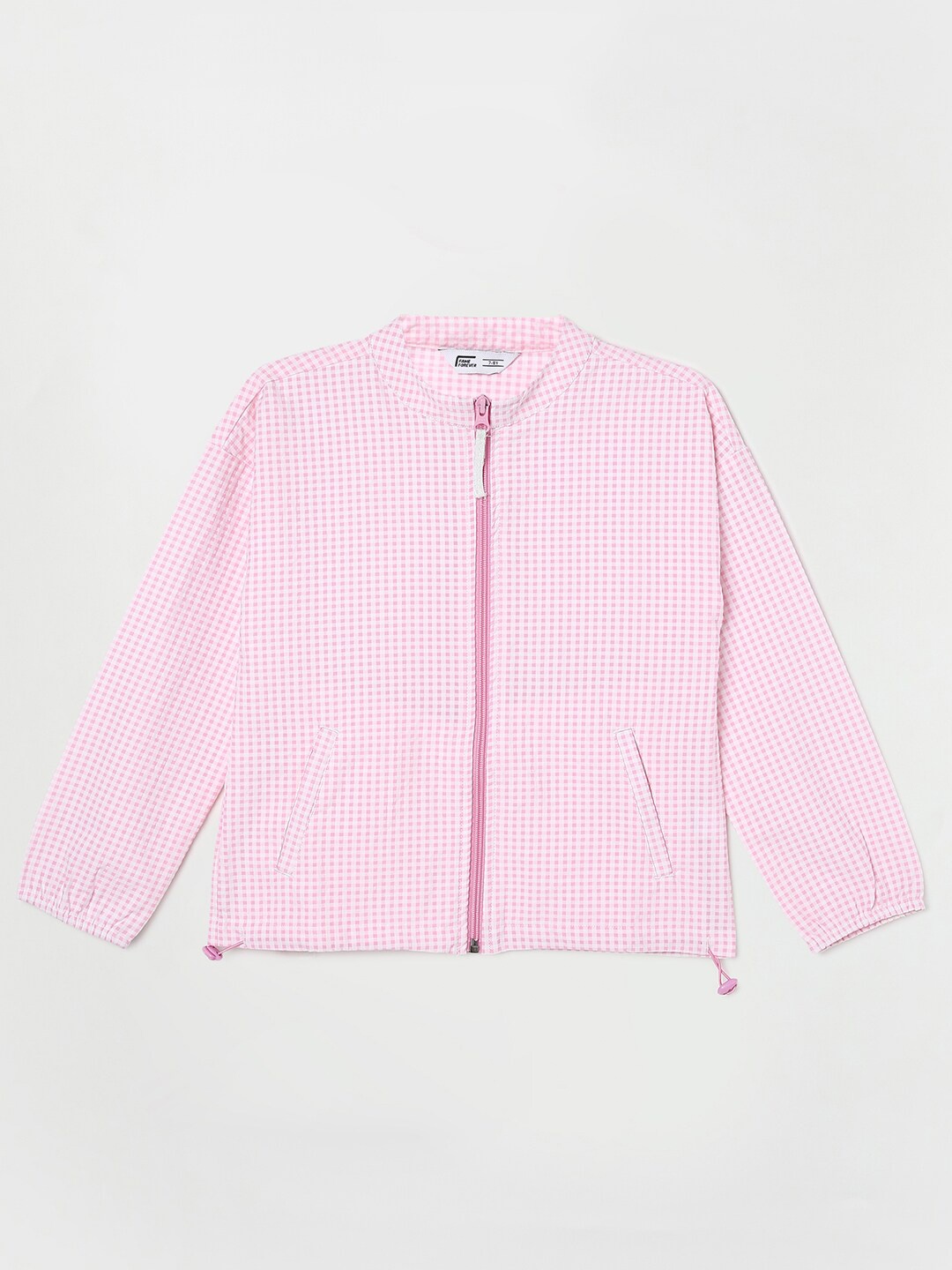 

Fame Forever by Lifestyle Girls Checked Bomber Jacket, Pink