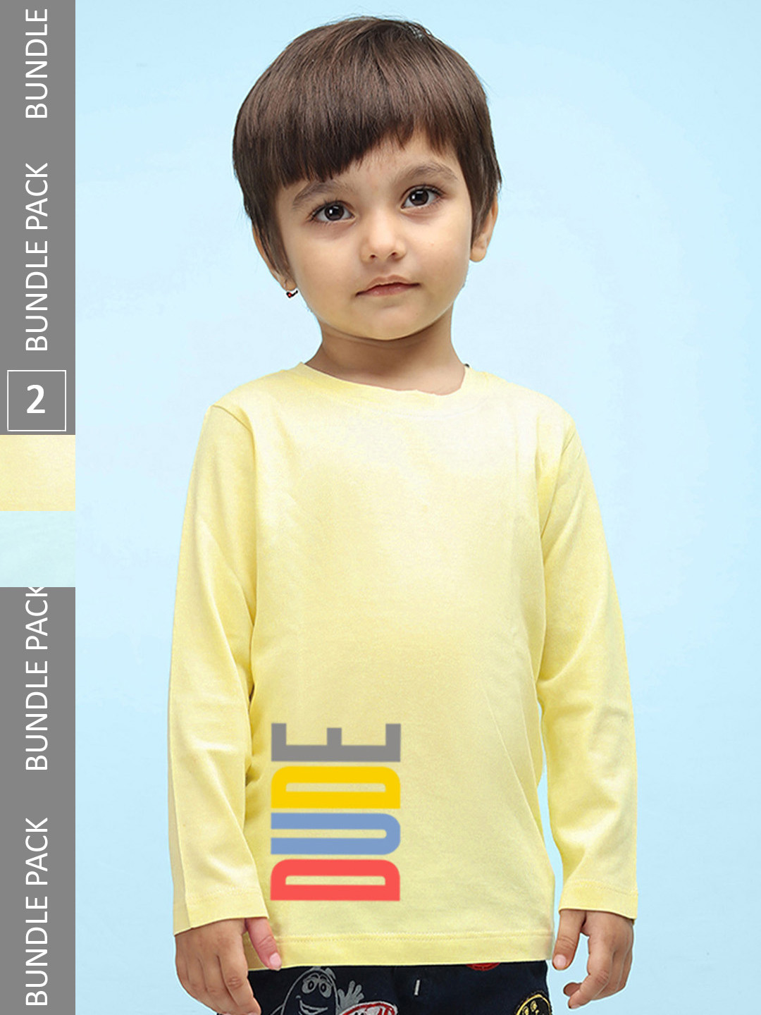 

NUSYL Kids Pack Of 2 Typography Printed T-shirt, Yellow