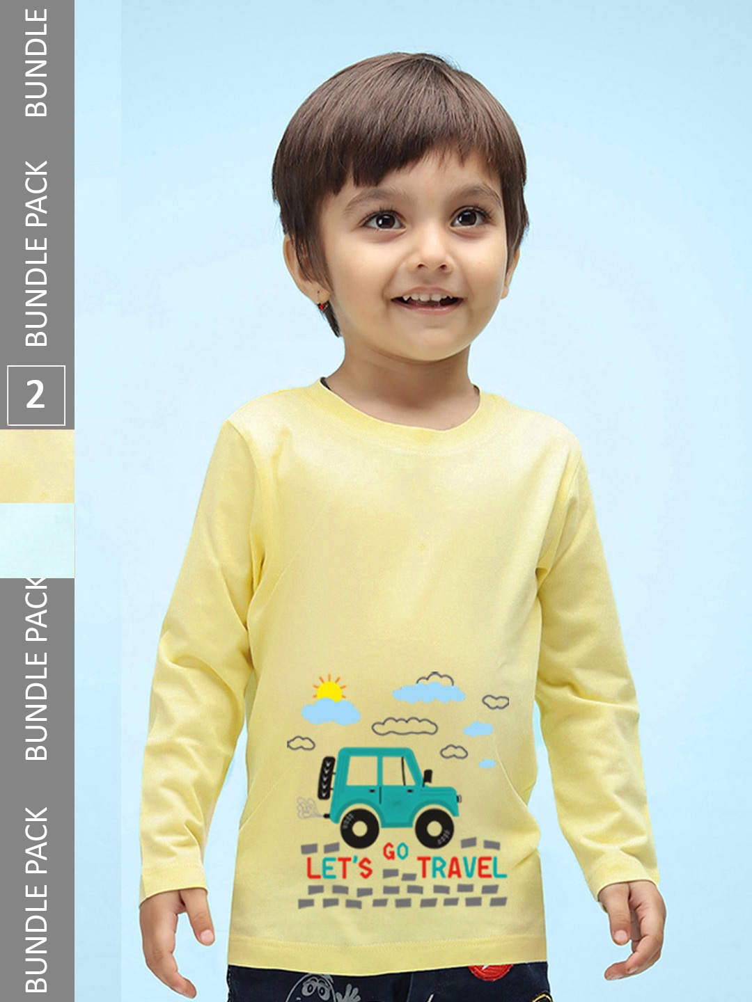 

NUSYL Kids Pack Of 2 Graphic Printed T-shirt, Yellow