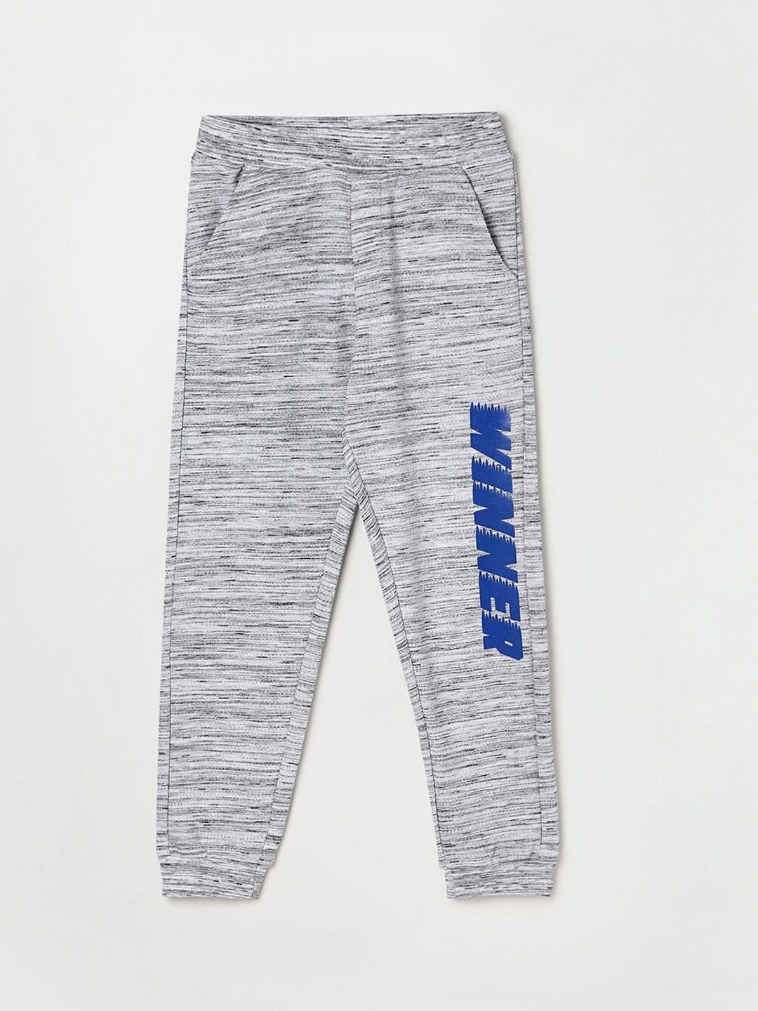 

Fame Forever by Lifestyle Boys Self Design Cotton Joggers, Grey melange