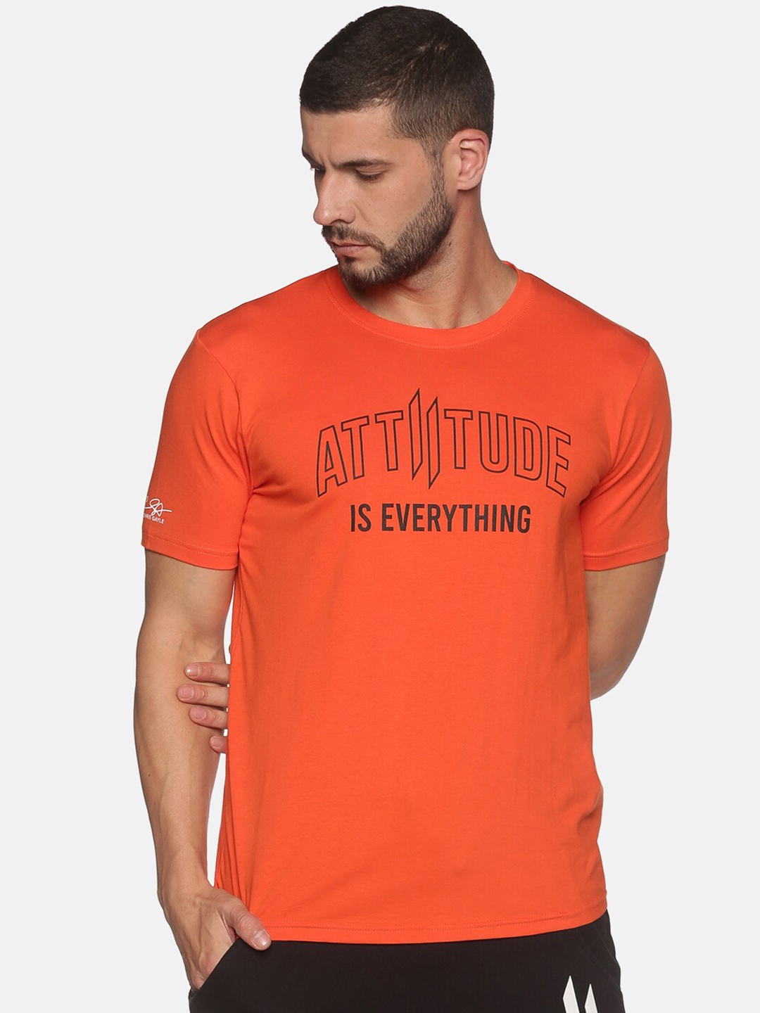 

ATTIITUDE Typography Printed T-Shirt, Orange