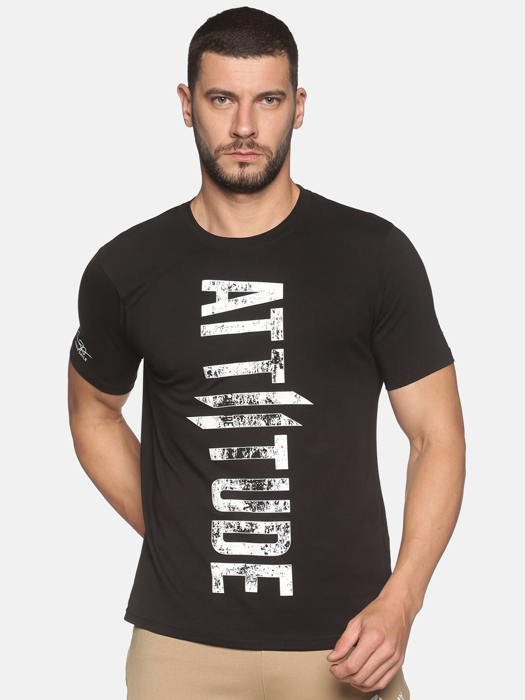

ATTIITUDE Men Typography Printed ClimaCool T-shirt, Black