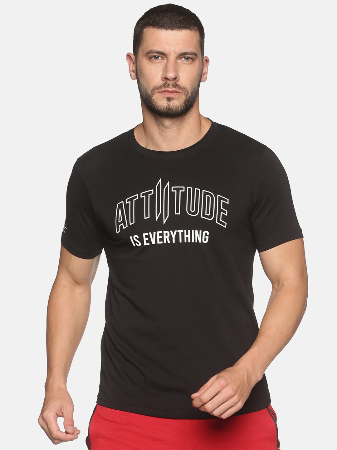 

ATTIITUDE Men Typography Printed Round Neck ClimaCool T-shirt, Black