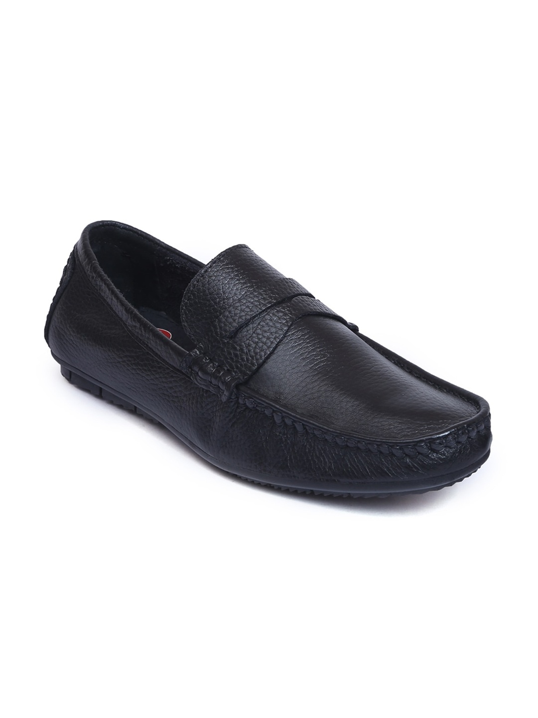 

Zoom Shoes Men Textured Lightweight Leather Loafers, Black