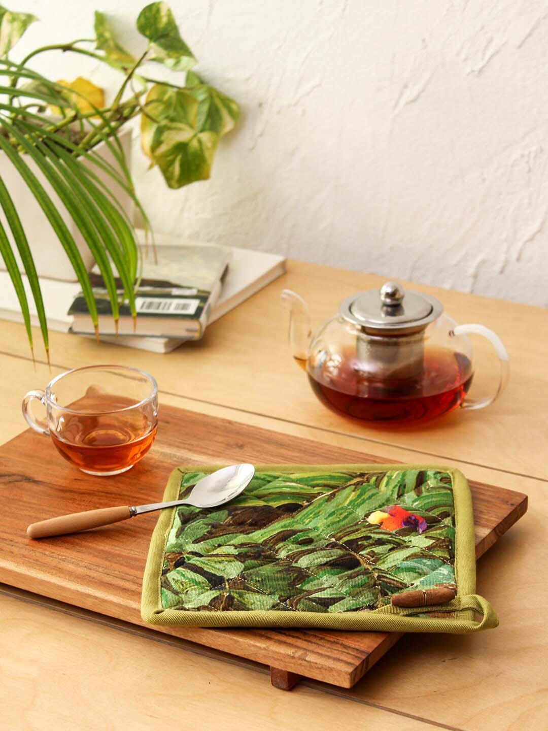 

House This Green Printed Fabric Coaster