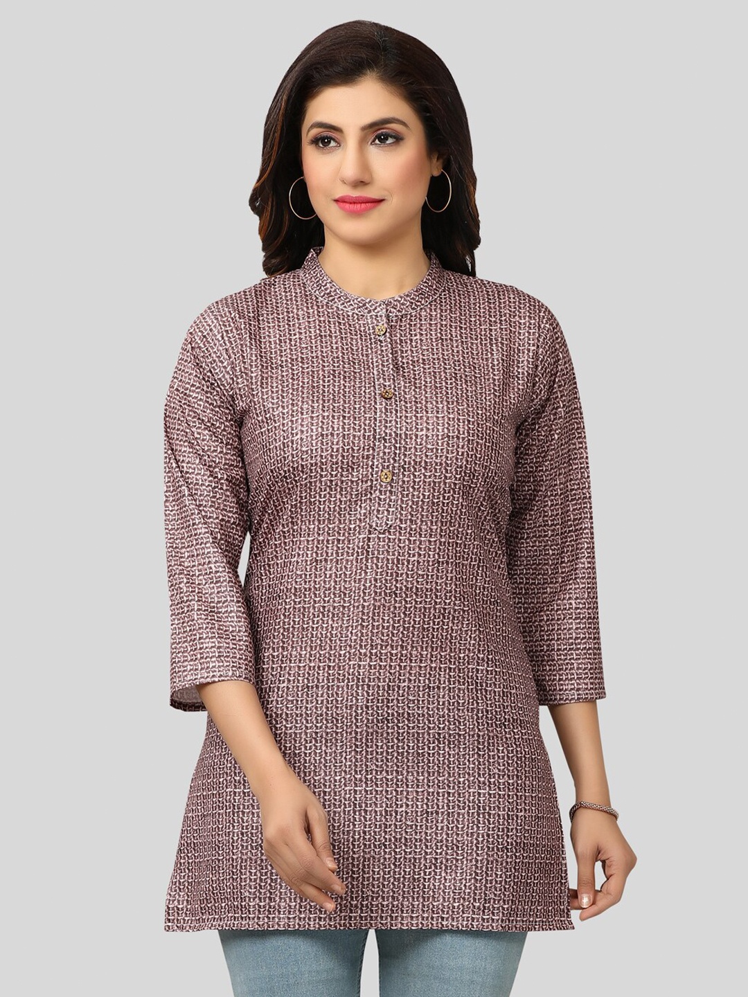 

Saree Swarg Printed Kurti, Coffee brown