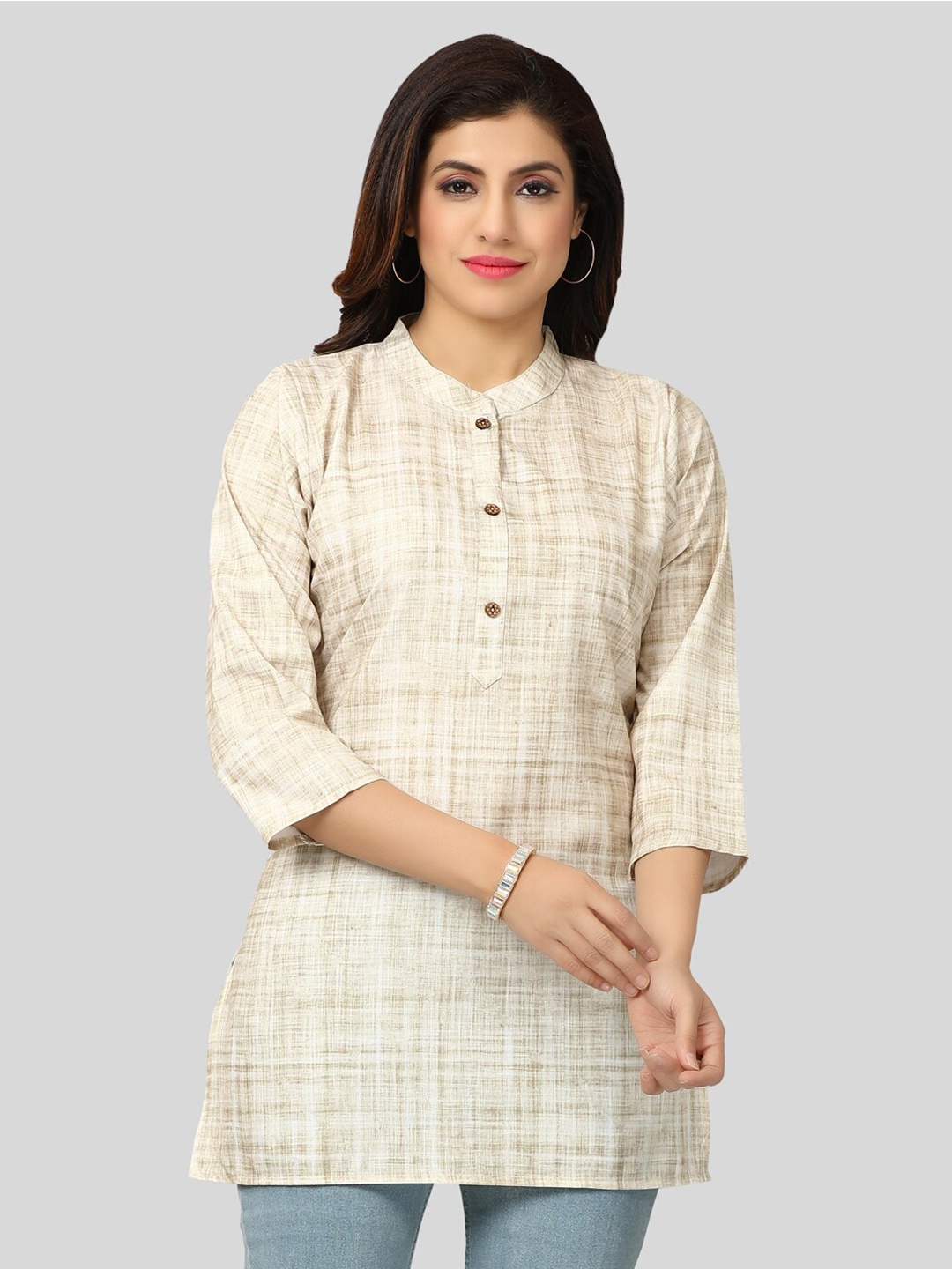 

Saree Swarg Quirky Printed Kurti, Cream