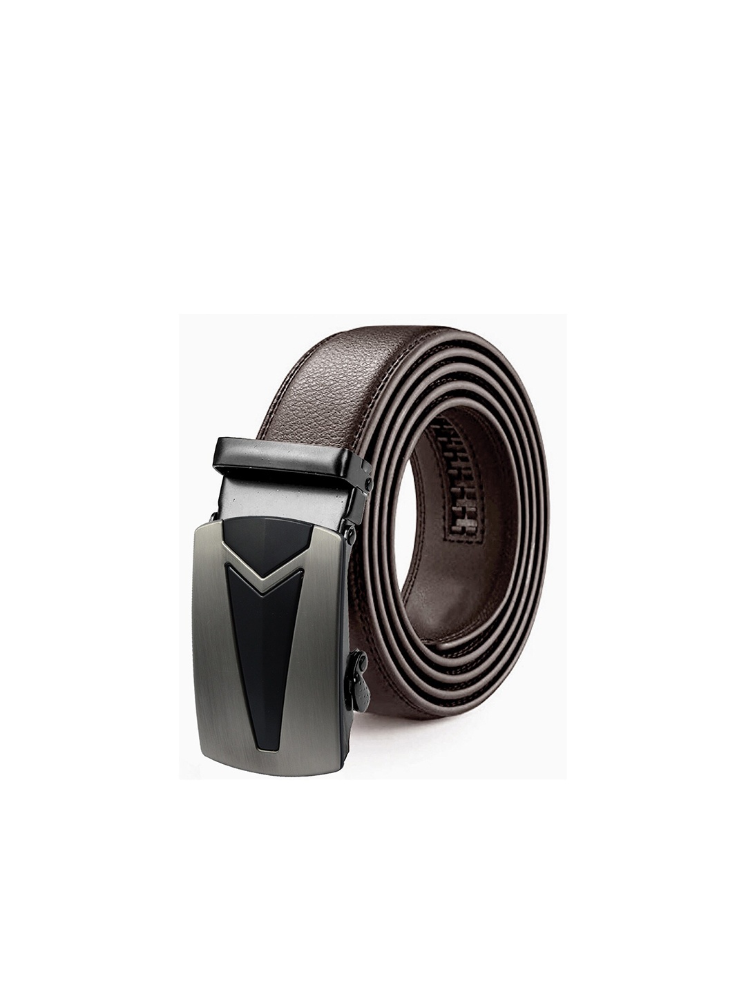 

HENEDA Men Textured PU Formal Belt, Brown