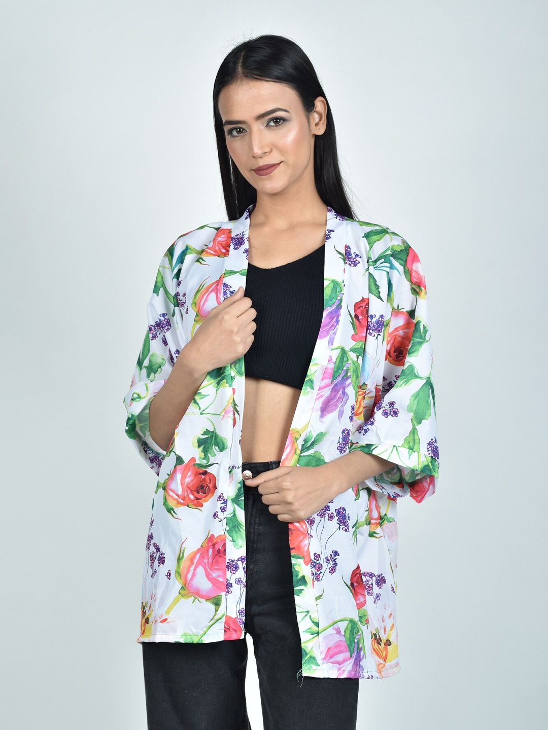 

Rajoria Instyle Women Printed Shrug, White