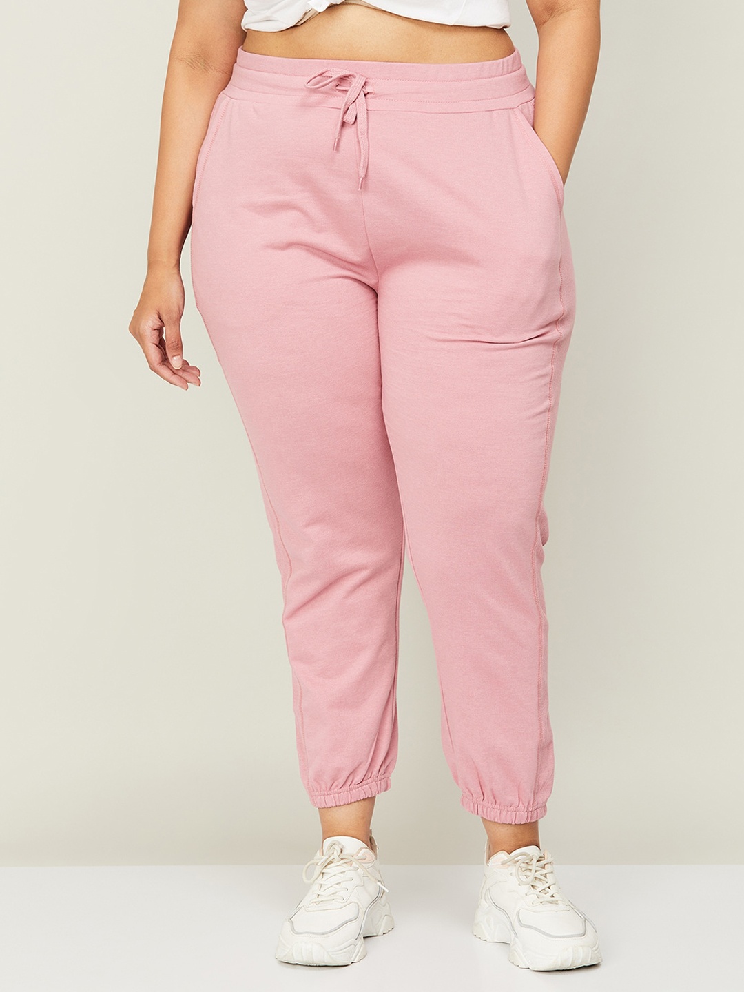 

Nexus by Lifestyle Plus Size Women Cotton Regular Fit Joggers, Pink