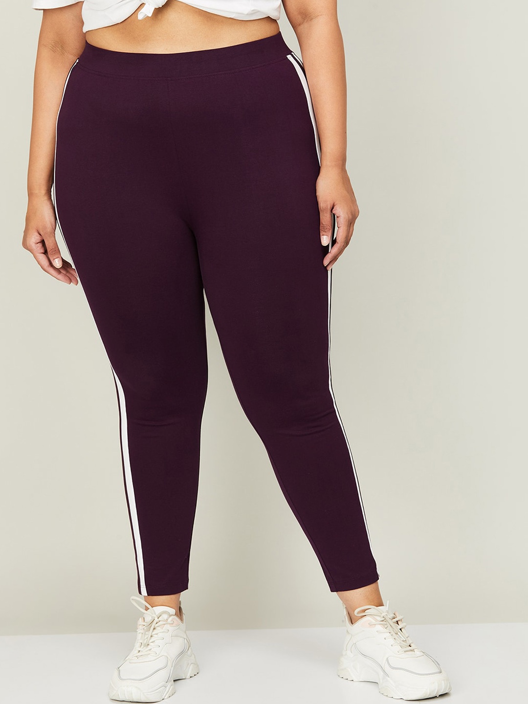 

Nexus by Lifestyle Women Plus-Size High-Rise Cotton Trousers, Burgundy