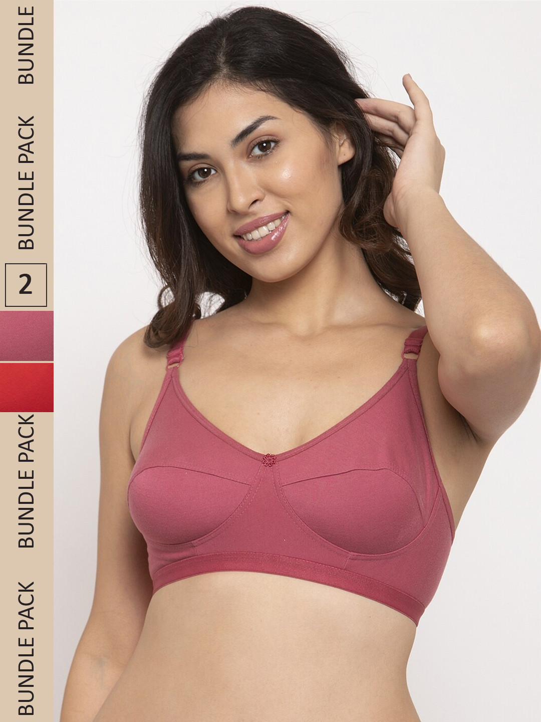 

Innocence Pack of 2 Non Padded Non Wired Bra, Pink