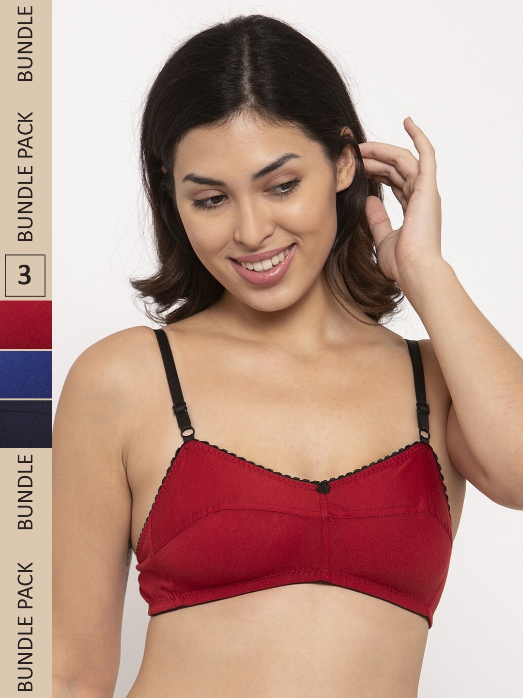 

Innocence Pack of 3 Non Padded Non Wired Bra, Blue