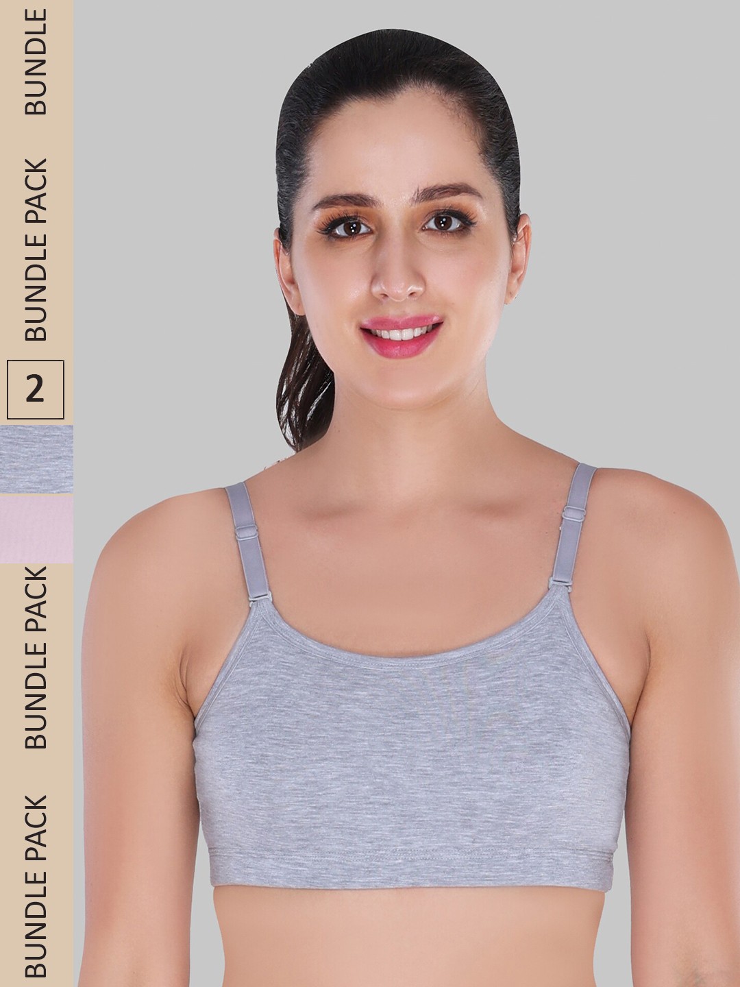 

Innocence Pack of 2 Non Padded Non Wired Bra, Grey