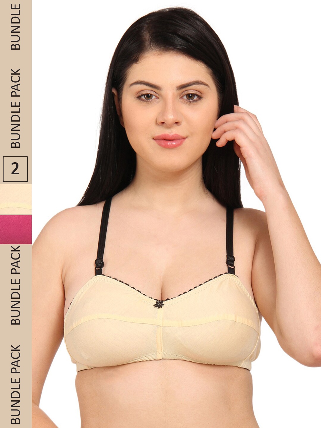 

Innocence Pack of 2 Non-Padded Non-Wired Bra, Beige