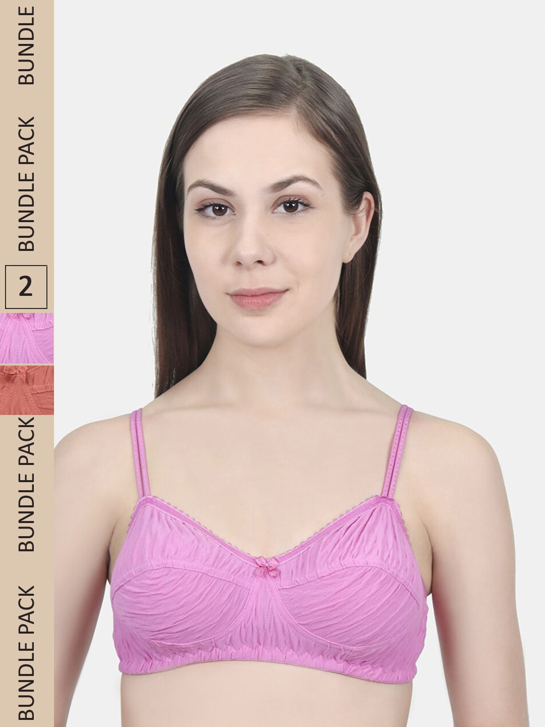 

Innocence Pack of 2 Non-Padded Non Wired Bra, Rust