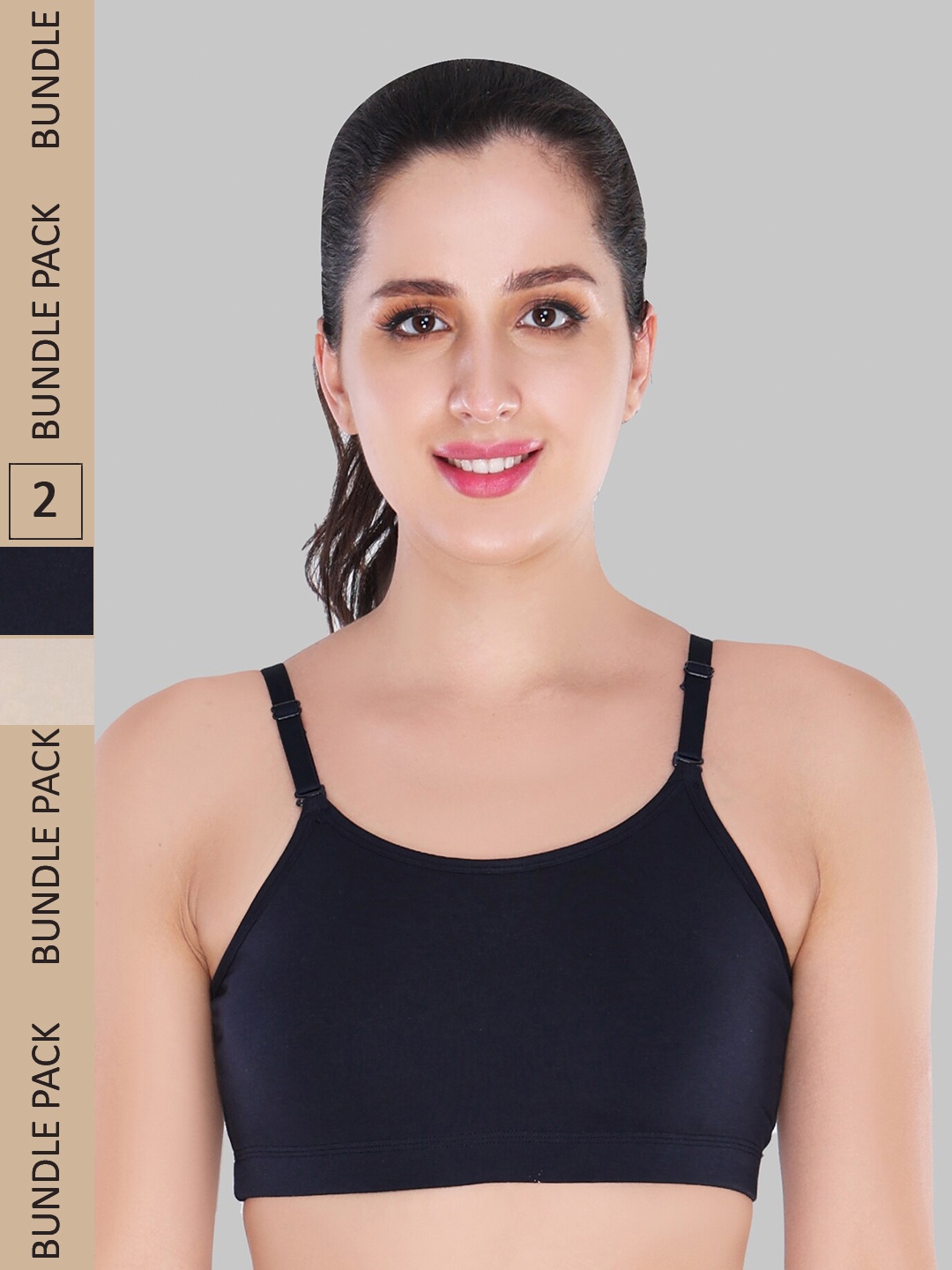 

Innocence Pack of 2 Non Padded Non Wired Bra, Beige