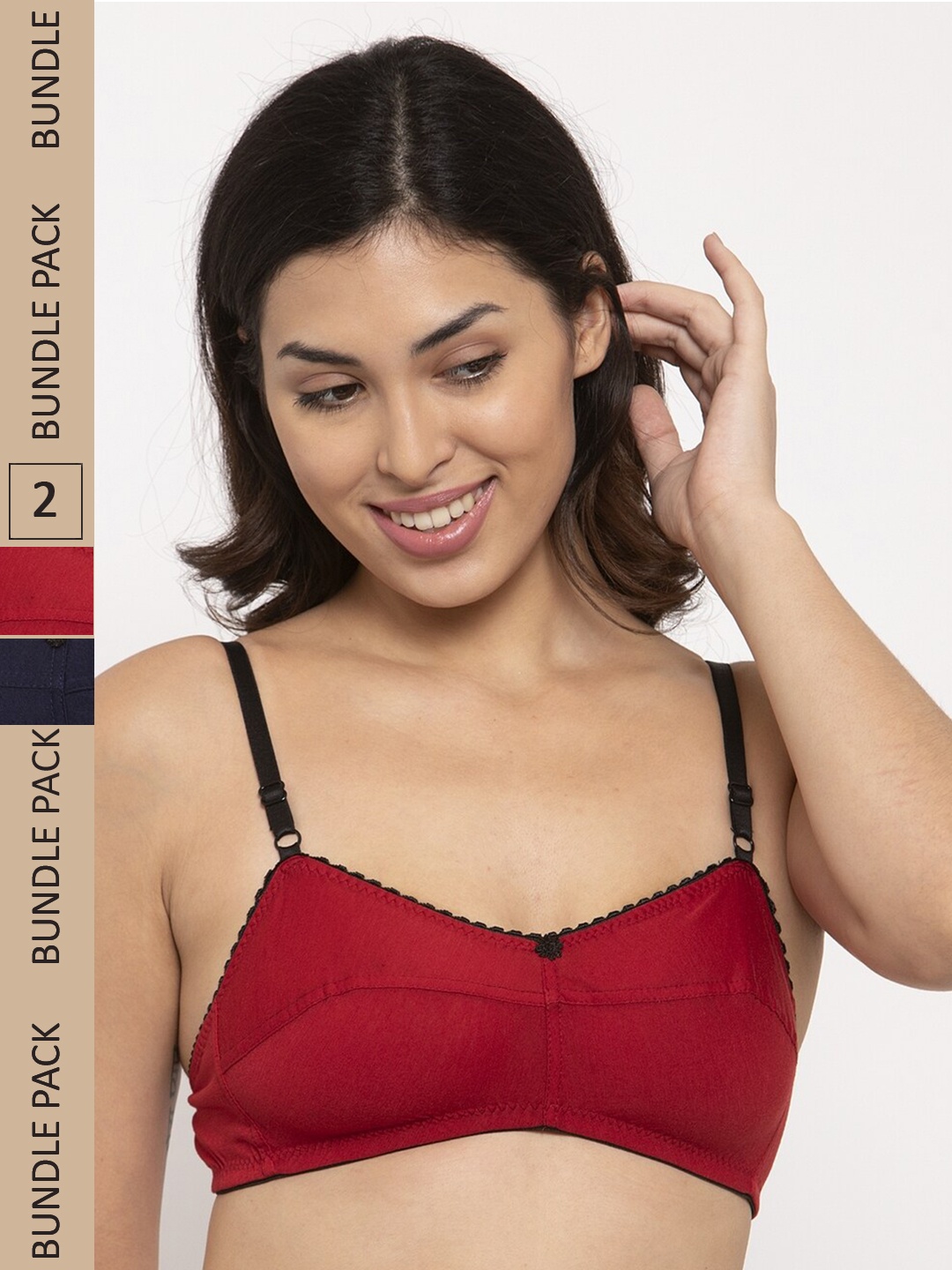

Innocence Pack of 2 Non Padded Non Wired Bra, Maroon