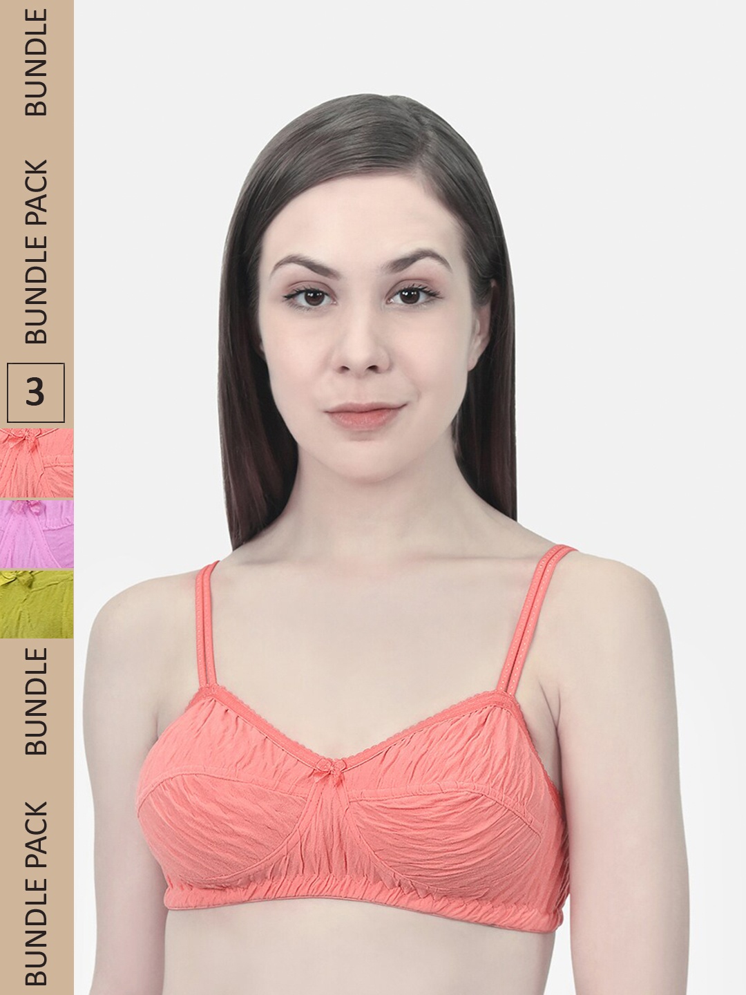

Innocence Pack Of 3 Non Padded Everyday Bra, Coral