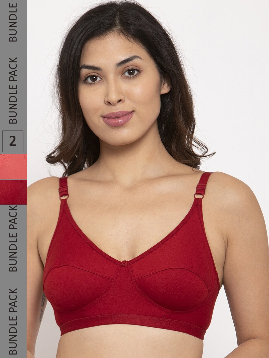 

Innocence Pack of 2 Non Padded Non Wired Bra, Maroon
