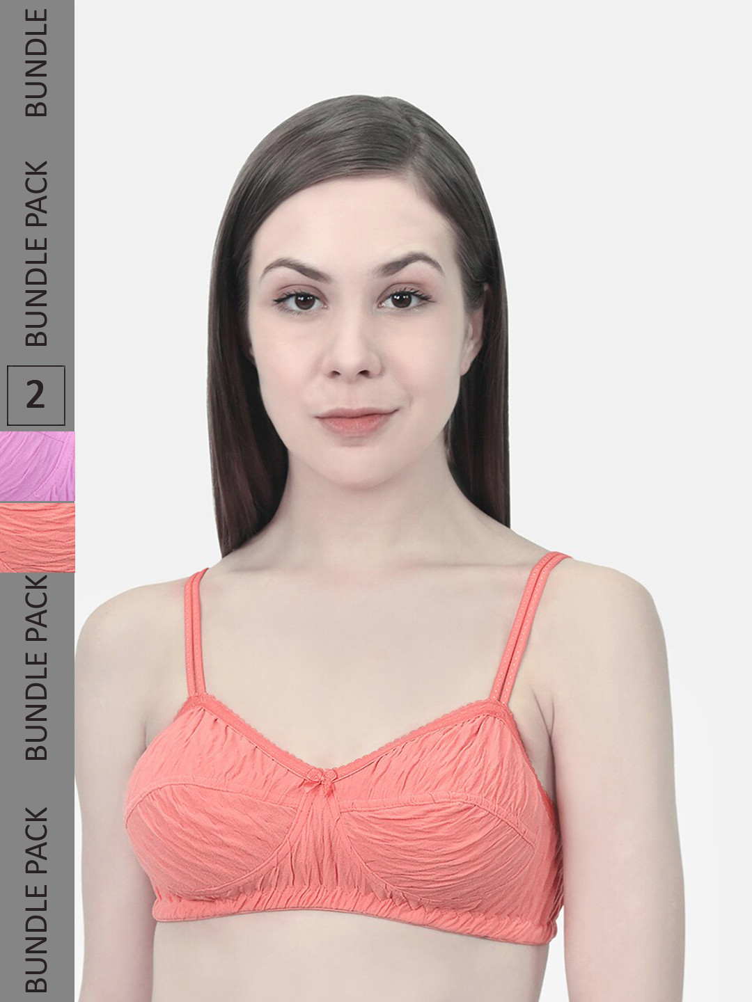 

Innocence Pack of 2 Non Padded Non Wired Bra, Pink