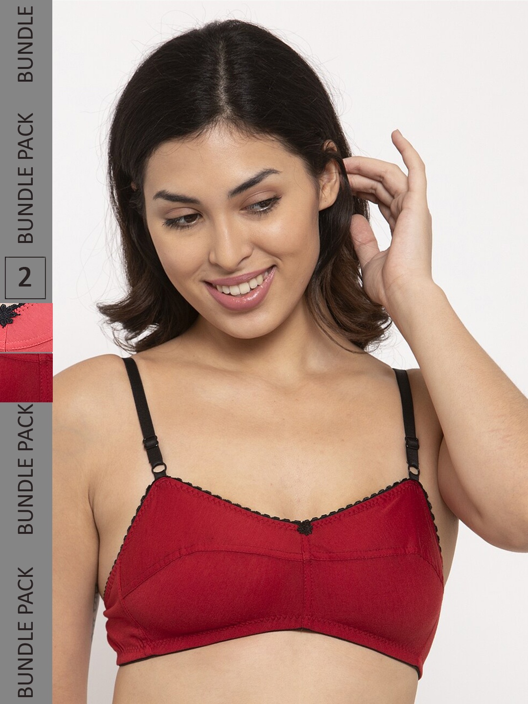 

Innocence Pack Of 2 Non Padded Non Wired Seamless Bras, Coral
