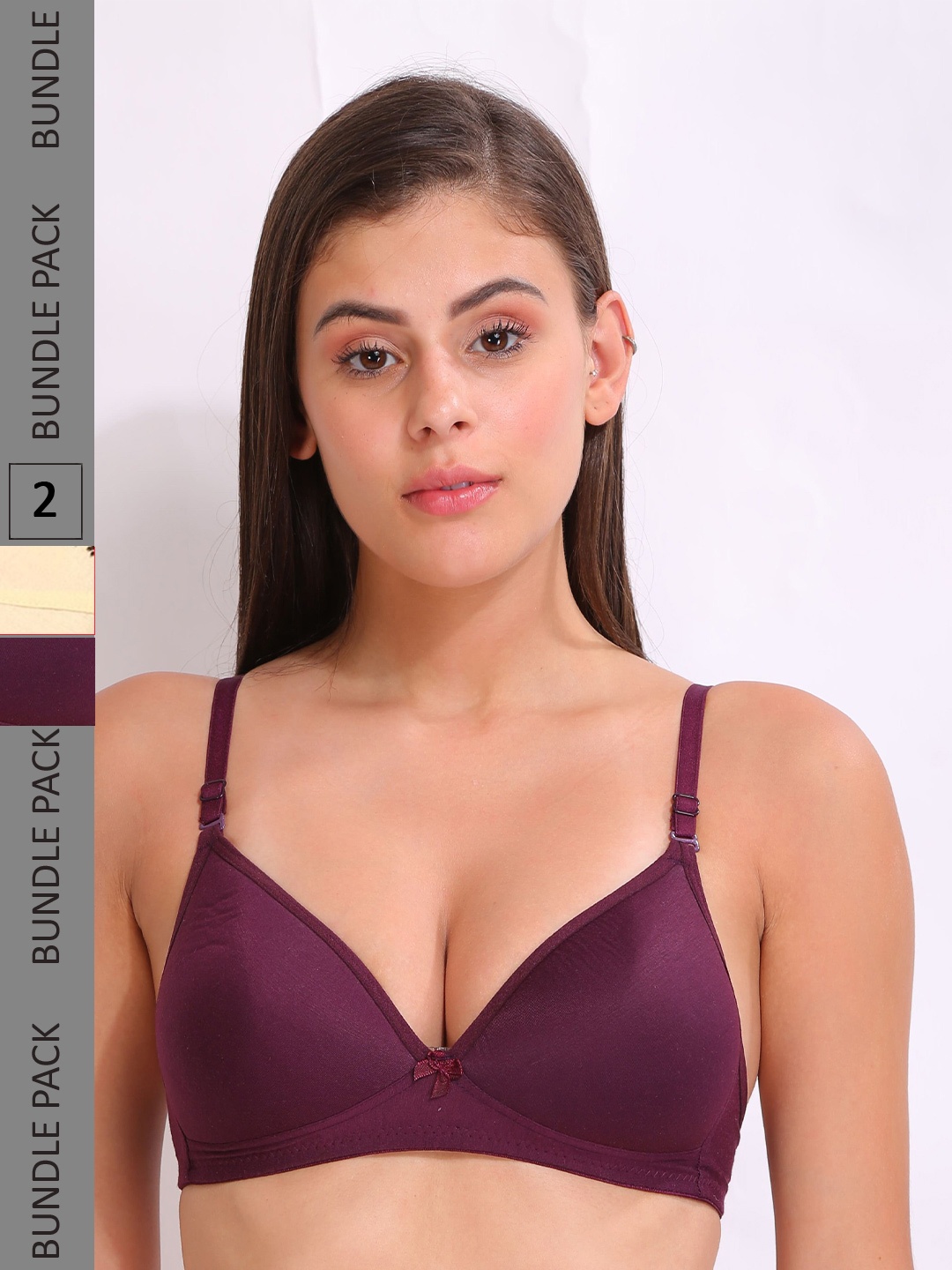 

Innocence Pack Of 2 Lightly Padded Non Wired Super Support Bras, Coral