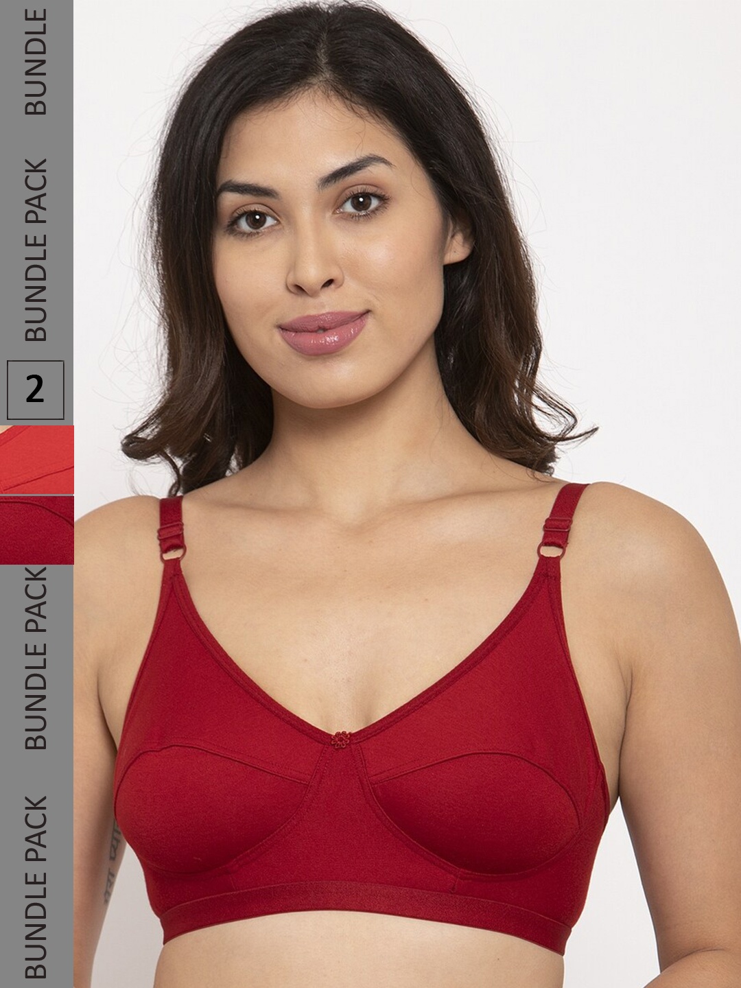 

Innocence Pack Of 2 Non Padded Non Wired Super Support Bras, Maroon