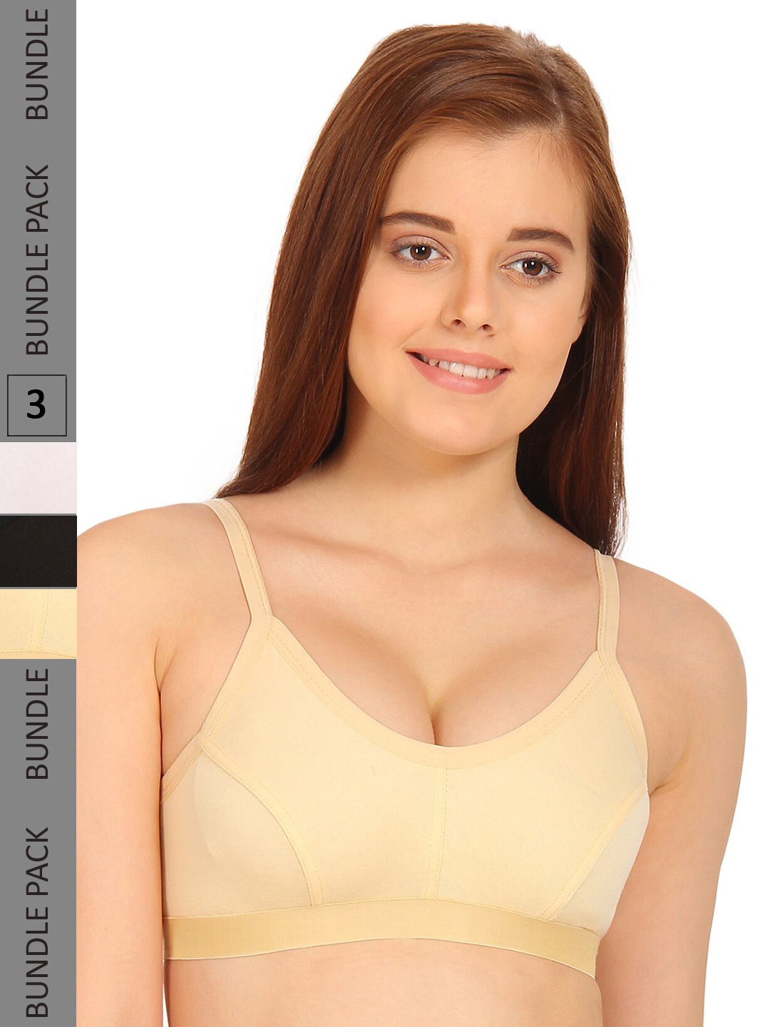 

Innocence Pack Of 3 Non Padded Non Wired Full Coverage Super Support Bras, White