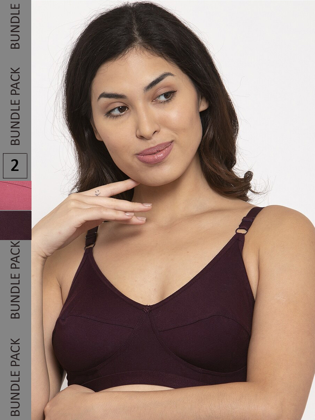 

Innocence Pack of 2 Non Padded Non Wired Bra, Pink